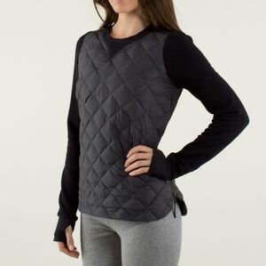 Lululemon Athletica Women's Black Fluff Off Down Pullover Quilted Top Size 6